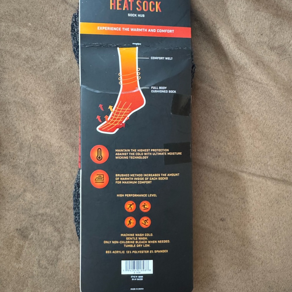 Men's Heat Sock - Black - Picture 2 of 2